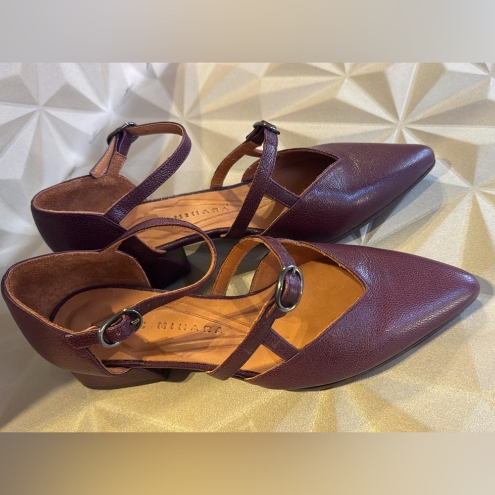 Chie Mihara plum Women's Pointed leather Slingback Mary Jane’s